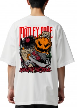 Oversized T-Shirt Motley Crue Art1 Rock Avenue White