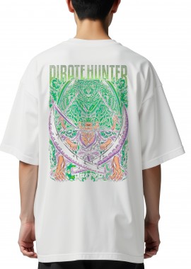 Pop Culture - Oversized T-Shirt Pirate Hunter One Piece Pop Culture White