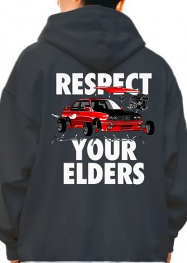Hoodie Respect Ur Elders Pop Culture Black