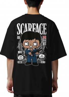 Oversized T-Shirt Scarface Tony Montana Pop Culture Black