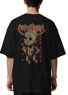 Oversized T-Shirt Sepultura Doll Rock Avenue Black