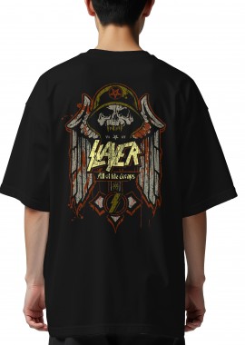 Oversized T-Shirt Slayer Rock Avenue Black