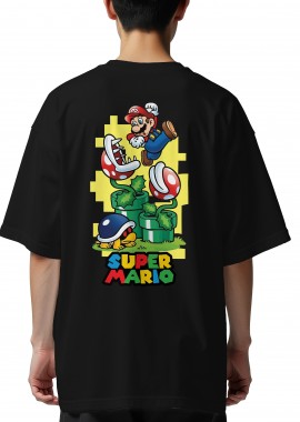 Oversized T-Shirt Super Mario Pop Culture Black