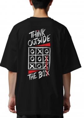 Pop Culture - Oversized T-Shirt Think Outside The Box Black Pop Culture Black
