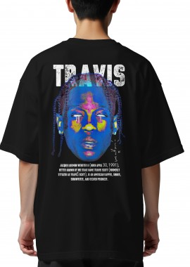 Pop Culture - Oversized T-Shirt Travis Pop Culture Black