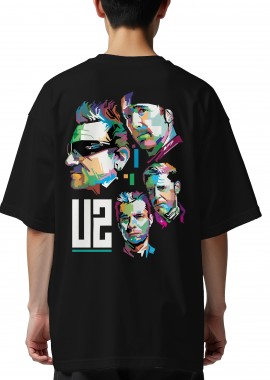 Rock Avenue - Oversized T-Shirt U2 Art1 Rock Avenue Black