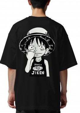 Pop Culture - Oversized T-Shirt Kid Luffy One Piece Pop Culture Black