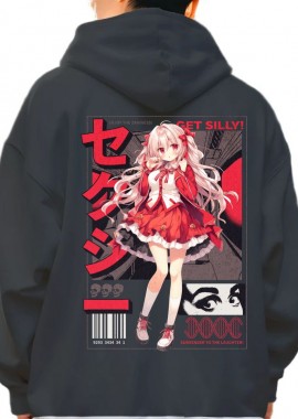 Hoodie Anime Silly Girl Pop Culture Black