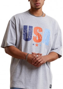 T-Shirt Starter USA Oversized ST431-03061 Starter Black Label Heathergrey