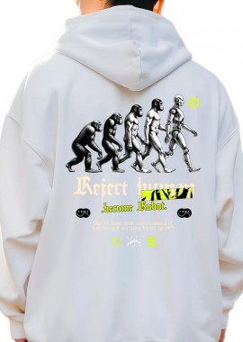 Hoodie Reject Human Pop Culture White