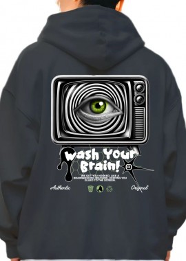 Hoodie Wash Your Brain Pop Culture Black