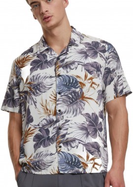 Urban Classics - Πουκάμισο Viscose AOP Resort TB4150 Urban Classics blueleaves