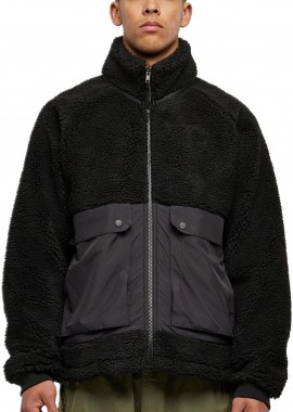 Urban Classics - Short Raglan Sherpa Jacket TB6329-00825 Urban Classics Black/Black