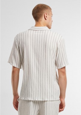 Urban Classics - Πουκάμισο Striped Crinkle Resort TB7342-04577 Urban Classics offwhite/black