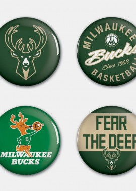 Wincraft - Wincraft Nba Btn 4Pk M Bucks (9000179212_64442)