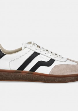Ανδρικά Δερμάτινα Sneakers Gant Cuzmo 30633860 G020 Άσπρο Μαύρο
