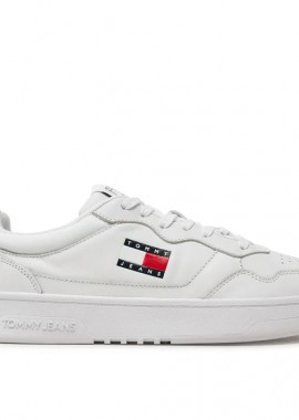 Ανδρικά Δερμάτινα Sneakers Tommy Hilfiger EM0EM01443 YBR Λευκά