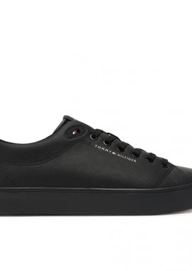 Ανδρικά Δερμάτινα Sneakers Tommy Hilfiger FM0FM05511 BDS Μαύρα