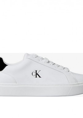 Calvin Klein - Ανδρικά Δερμάτινα Sneakers Calvin Klein YM0YM01435 01W Λευκά
