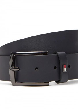 Ανδρική Δερμάτινη Ζώνη Tommy Hilfiger 3.5cm AM0AM13536-DW6 Μπλε