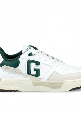 Gant - Ανδρικά Δερμάτινα Sneakers Gant Brookpal 31631005-G247 Λευκό-Πράσινο