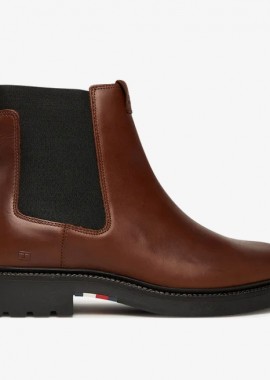 Ανδρικά Δερμάτινα Μποτάκια Tommy Hilfiger FM0FM05591-GVI Ταμπά