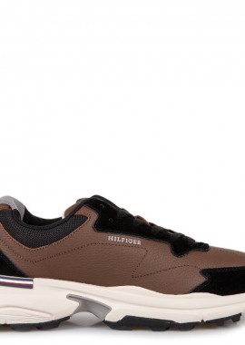 Ανδρικά Δερμάτινα Sneakers Tommy Hilfiger FM0FM05331 GV0 Καφέ