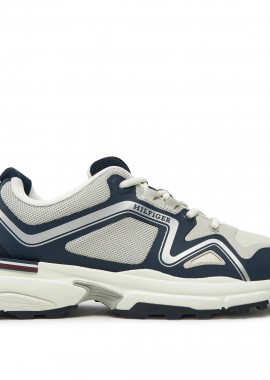 Ανδρικά Δερμάτινα Sneakers Tommy Hilfiger FM0FM05344 CEE Μπλε Γκρι