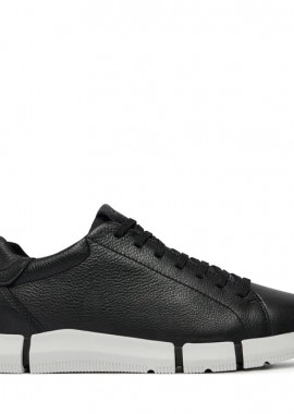 Geox - Ανδρικά Ανατομικά Δερμάτινα Sneakers Geox Adacter U45FFA 00046 C9999 Μαύρα