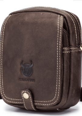 BULL CAPTAIN - Δερμάτινο τσαντάκι ώμου Bull Captain DJB 221 σκούρο καφέ