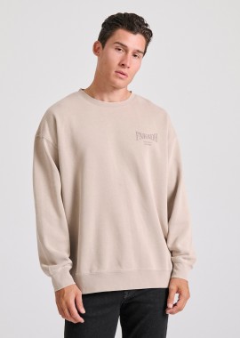 FUNKY BUDDHA - Oversized garment dyed φούτερ με τύπωμα στην πλάτη