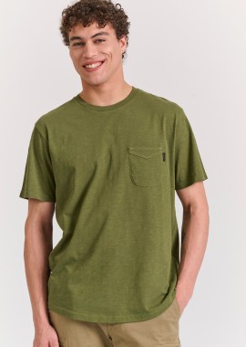 FUNKY BUDDHA - Βαμβακερό t-shirt με τσέπη στο στήθος