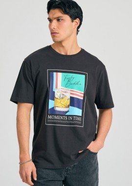 FUNKY BUDDHA - Relaxed fit t-shirt με photographic τύπωμα
