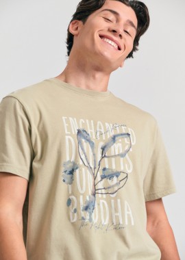 FUNKY BUDDHA - T-shirt με photographic τύπωμα από οργανικό βαμβάκι