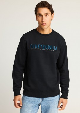 FUNKY BUDDHA - Ανδρικό φούτερ με τυπωμένο logo - The essentials