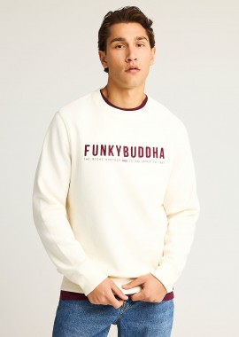 FUNKY BUDDHA - Ανδρικό φούτερ με τυπωμένο logo - The essentials