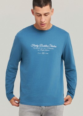 FUNKY BUDDHA - Μακρυμάνικο T-shirt με Funky Buddha τύπωμα στο στήθος