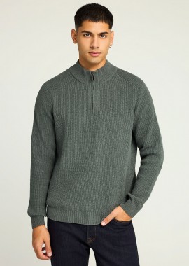 FUNKY BUDDHA - Ανδρικό half-zip πλεκτό πουλόβερ