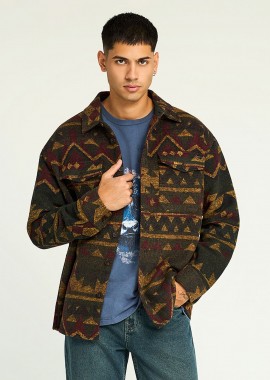 FUNKY BUDDHA - Ανδρικό casual overshirt με ethnic σχέδιο