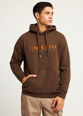FUNKY BUDDHA - Regular fit φούτερ με κουκούλα και Funky Buddha κέντημα