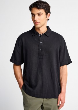 FUNKY BUDDHA - Ανδρική lyocell oversized μπλούζα polo