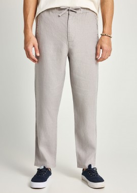 FUNKY BUDDHA - Ανδρικό comfort fit λινό chino παντελόνι