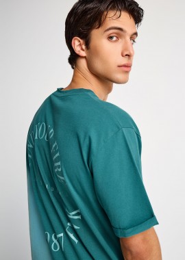 FUNKY BUDDHA - Ανδρικό relaxed t-shirt με τύπωμα στην πλάτη