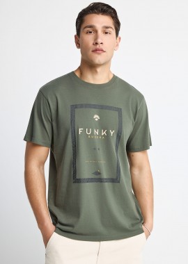 FUNKY BUDDHA - Ανδρικό βαμβακερό t-shirt με τύπωμα