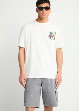 FUNKY BUDDHA - Ανδρικό relaxed t-shirt με τύπωμα στην πλάτη