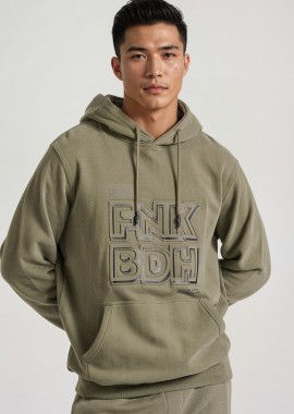 FUNKY BUDDHA - Relaxed fit φούτερ με embossed τύπωμα στο στήθος