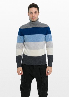 +39MASQ - +39MASQ Ανδρικό Γκρι Grey Hign Neck Sweater