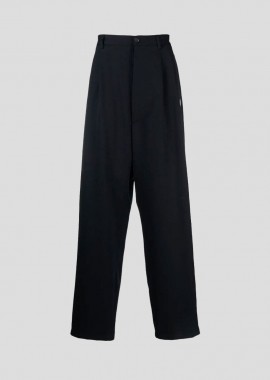 MARCELO BURLON - MARCELO BURLON Ανδρικό Μαύρο Feather Print Wide-Leg Tailored Trousers