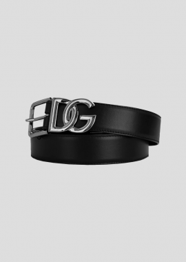 DOLCE&GABBANA - DOLCE&GABBANA Ανδρικό Μαύρο Dg Logo Belt