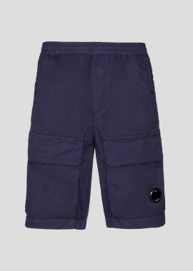 C.P. COMPANY - C.P. COMPANY Ανδρικό Μπλε Logo-Patch Cargo Shorts
